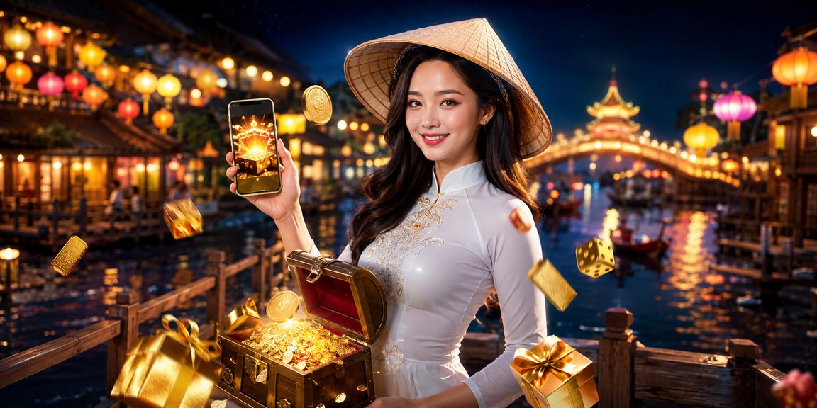 Người phụ nữ đội nón lá tại Hà Nội trải nghiệm casino trực tuyến trên điện thoại di động